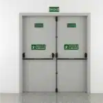 porta corta fogo p90 dupla cinza