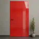 porta corta fogo p90 frisada vermelha