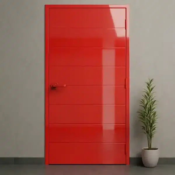 porta corta fogo p90 frisada vermelha